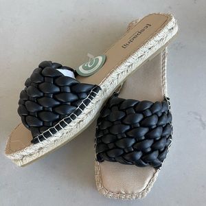 Brand new black vegan espadrilles